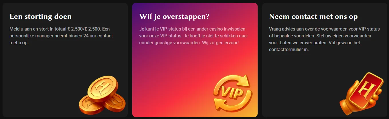 Hadesbet Casino VIP programma voordelen Hadesbet Casino VIP voordelen met storting, overstappen naar VIP status en contact met support